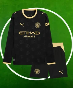 Camiseta Manchester City Segunda Equipación Niños 2026/2027 Manga Larga