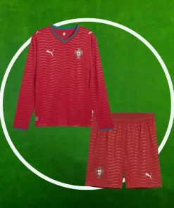 Camiseta Portugal Primera Equipación Niños 2026/2027 Manga Larga