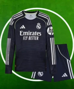 Camiseta Real Madrid Segunda Equipación Niños 2025/2026 Manga Larga