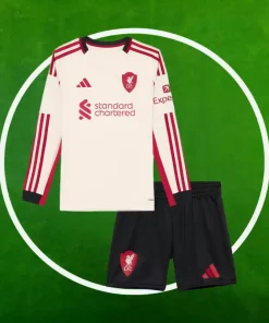 Camiseta Liverpool Segunda Equipación Niños 2025/2026 Manga Larga