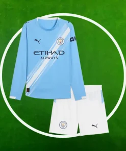 Camiseta Manchester City Primera Equipación Niños 2025/2026 Manga Larga