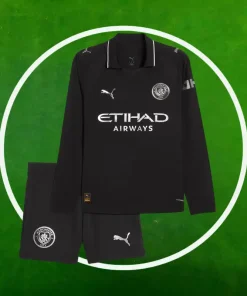 Camiseta Manchester City Segunda Equipación Niños 2025/2026 Manga Larga