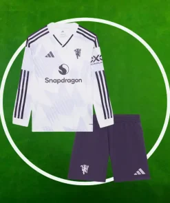 Camiseta Manchester United Segunda Equipación Niños 2025/2026 Manga Larga