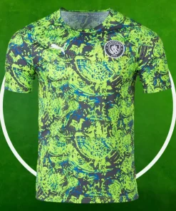 Camiseta Pre-Partido Manchester City Hombre 2025/2026 Verde y Gris